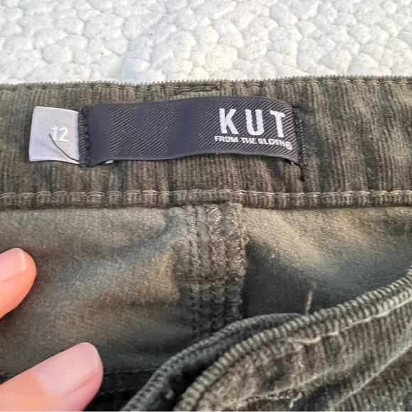 EC Kut Olive Green Diana Corduroy Skinny Pants sz 12 Kut from the Kloth - Picture 9 of 10
